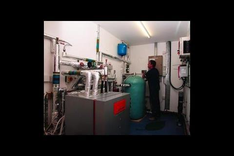 The small plant room with heat pump